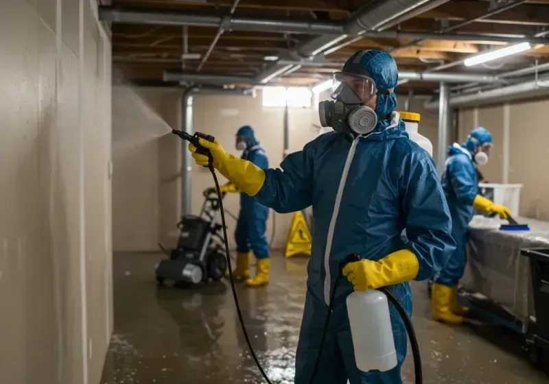 Basement Sanitization and Antimicrobial Treatment process in Terrace Heights, WA